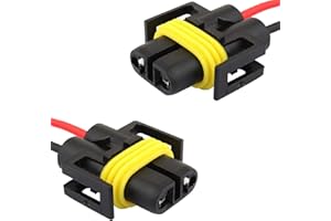 Yumfugu Pack-2 H11 Socket Wire Harness Connectors, Waterproof Fog Light Harness Plug, Multi-Purpose Pigtail Adapter Plug, for Fog Light High Low Beam Bulb Replace Auto Accessories (Black)