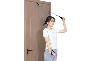 Fanwer Shoulder Pulley - Metal Pulley and Padded Handles,Over The Door Physical Therapy,Relieves Shoulder and Arm Pain, Aids in Post-Surgery Recovery, FSA/HSA Eligible,Blue