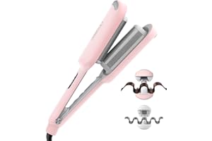 TYMO ROVY Hair Waver Curling Iron, 3-Barrel Ionic Hair Curler with 9 Heat Settings, Beach Waves Crimper for Women, Travel-Fri