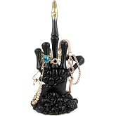Mrlikale Gothic Skeleton Hand Form Jewelry Display Stand for Ring Bracelet | Gothic jewelry organizer for Necklaces and Watches, Room Home Decorations, Black(D)