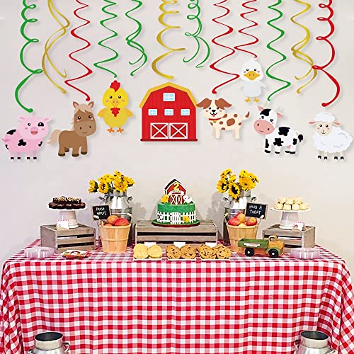 Kristin Paradise 30Ct Farm Animal Hanging Swirl Decorations, Barnyard Party  Supplies, Barn Yard Birthday Theme