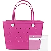 Juyeesm X Large Beach Bag, Oversized Rubber Beach Bag, Washable Open Tote Bag Durable Tote Travel Bags