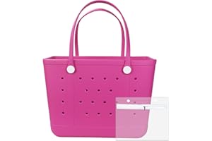 Chokoter Beach Bag, Waterproof Beach Tote, Rubber XL Tote Bag, Washable and Durable Open Handbag for Boat Pool Sports Gym