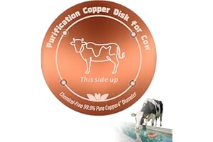 HAEZU Copper Disk for Cattle Water Trough|4-inch Diameter,0.6mm Thick|99.99% Pure Copper Disc|Automatic Cattle Water Trough Purification Disk with 4 Point Support|Purify Water All Year Round