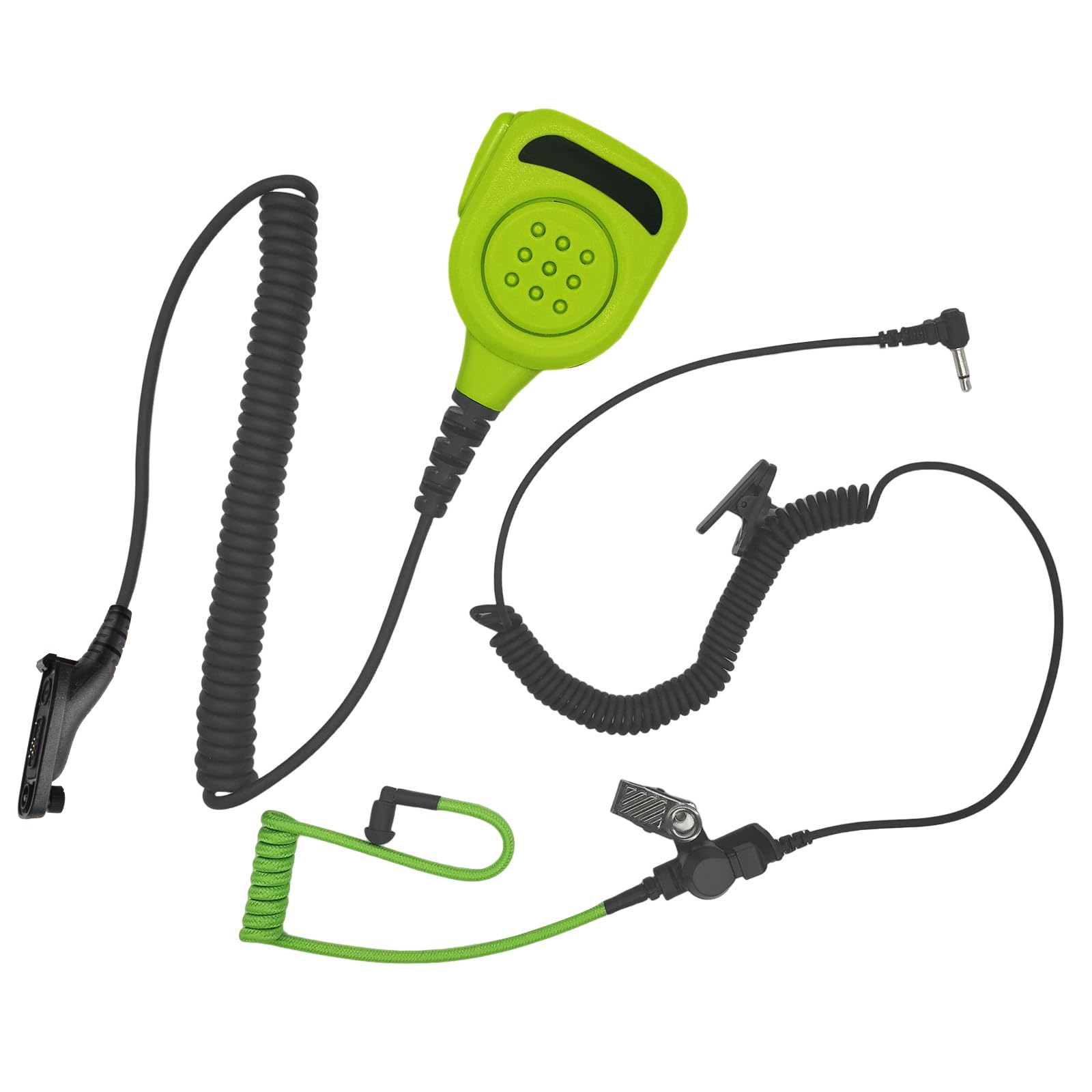 Photo 1 of HELETUL Waterproof Shoulder Mic with 3.5mm Listen Earpiece Walkie Talkie Lapel Microphone Hands Free Speaker Mike for Motorola Trbo Impres 6550e 7550e 7550 6550 APX 6000 8000(Green)