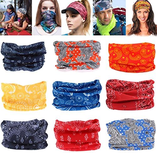 9pcs/6pcs Magic Headband Bandana Versatile Sports & Casual Headwear Multifunctional Seamless Neck Gaiter, Headwrap, Balaclava, Helmet Liner, Face Mask, Sweatband - Camping, Running, Cycling, Fishing
