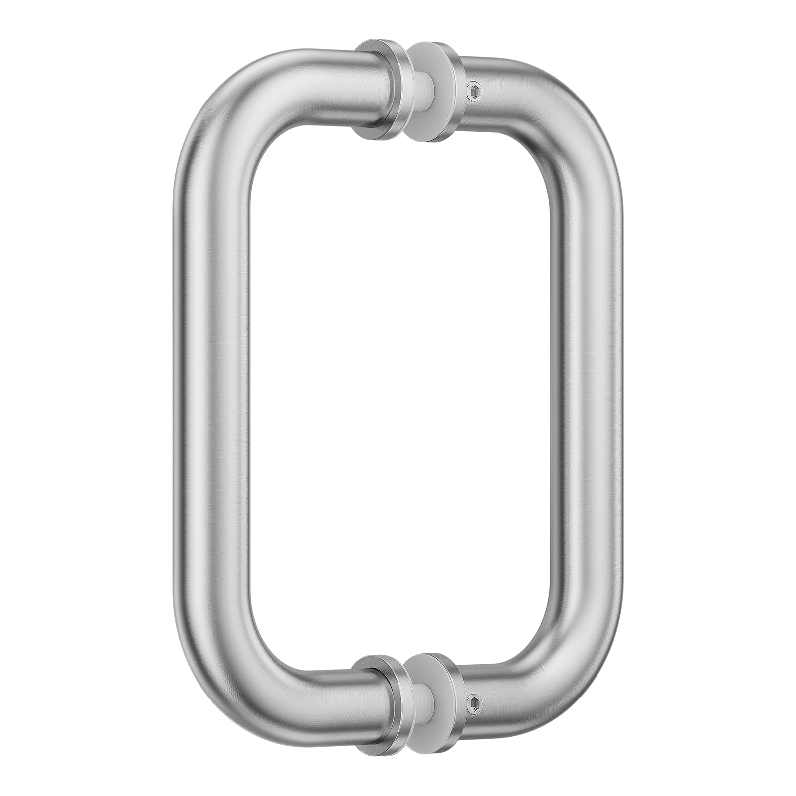 Ranbo C-Shaped 152mm Tubular Back-to-Back Frameless Glass Shower Door Push Pull Handle, Fits 8-12mm(5/16"-1/2") Glass Doors,152mm Mounting Hole Distance,for Shower Door,barn Door,Brushed Nickel