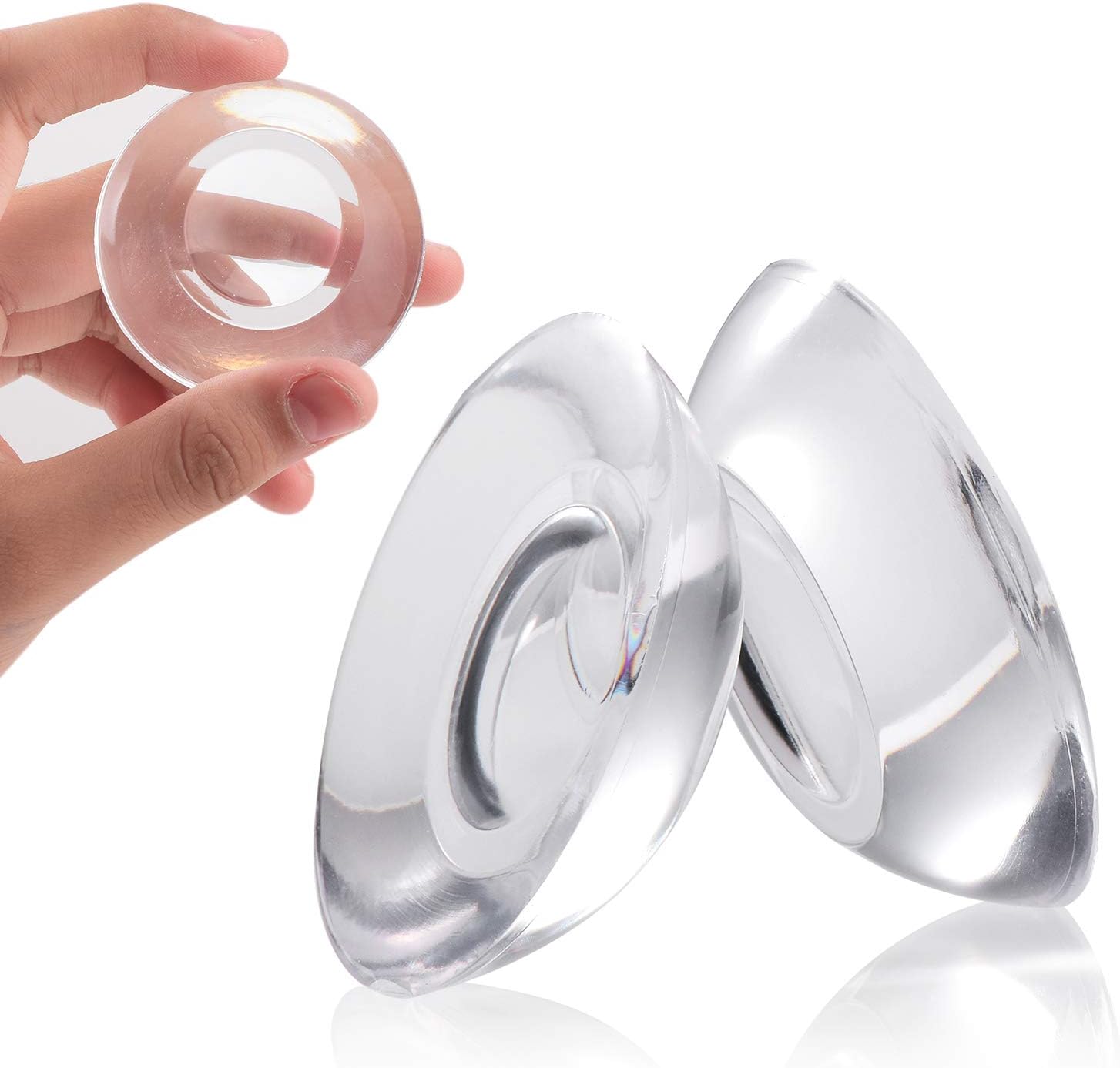 12pcs Clear Silicone Door Knob Wall Protectors - Self Adhesive Bumpers For Noise Reduction