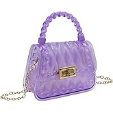 Mini Jelly Purse Little Girls Clear Crossbody Purse Cute Princess Handbag Top Handle Shoulder Bag