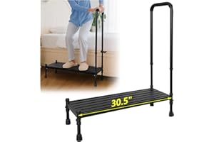 Bed Steps for High Beds Adults Medical Bedside Step Stool with Handle for Elderly Heavy Duty Metal Step Stool Handicap to Get