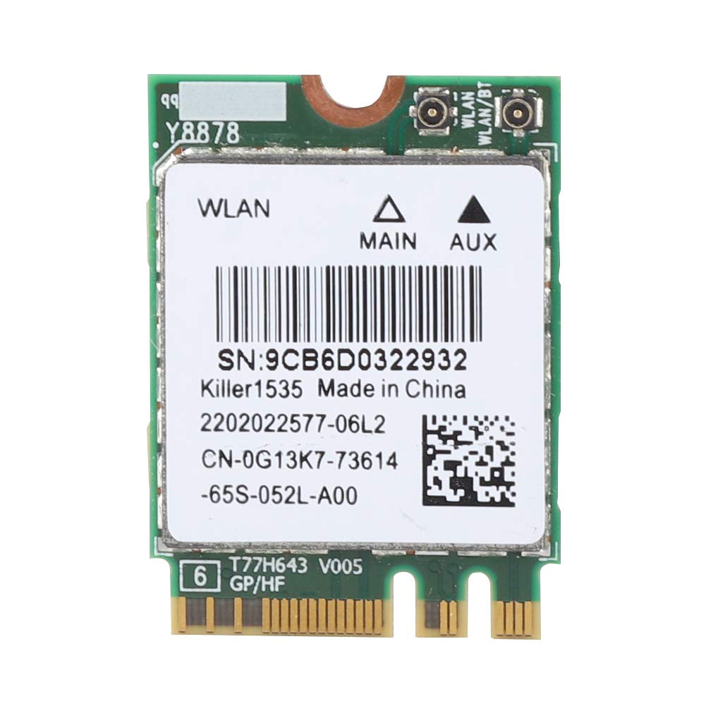 ASHATA Wireless Network Card,2.4GHz + 5GHz For Killer 1535AC Dual Band 802.11ac NGFF M.2 Adapter,867Mbps Bluetooth 4.1 Wireless Network Card High Speed Wifi Card For Acer/Sony/Toshiba/Asus