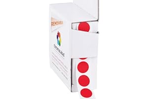 ChromaLabel 1/2 Inch Round Colored Stickers, Removable Sticky Dots Color Coding Labels, Ideal Colored Dot Sticker for Arts and Crafts - 1000 Sticker Labels per Dispenser Box, Red Dot Stickers