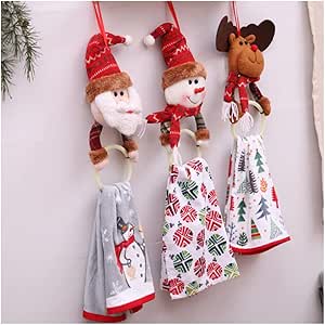zklfc Navidad Cocina Baño Papá Noel Alce Toalla De Trapo Colgante