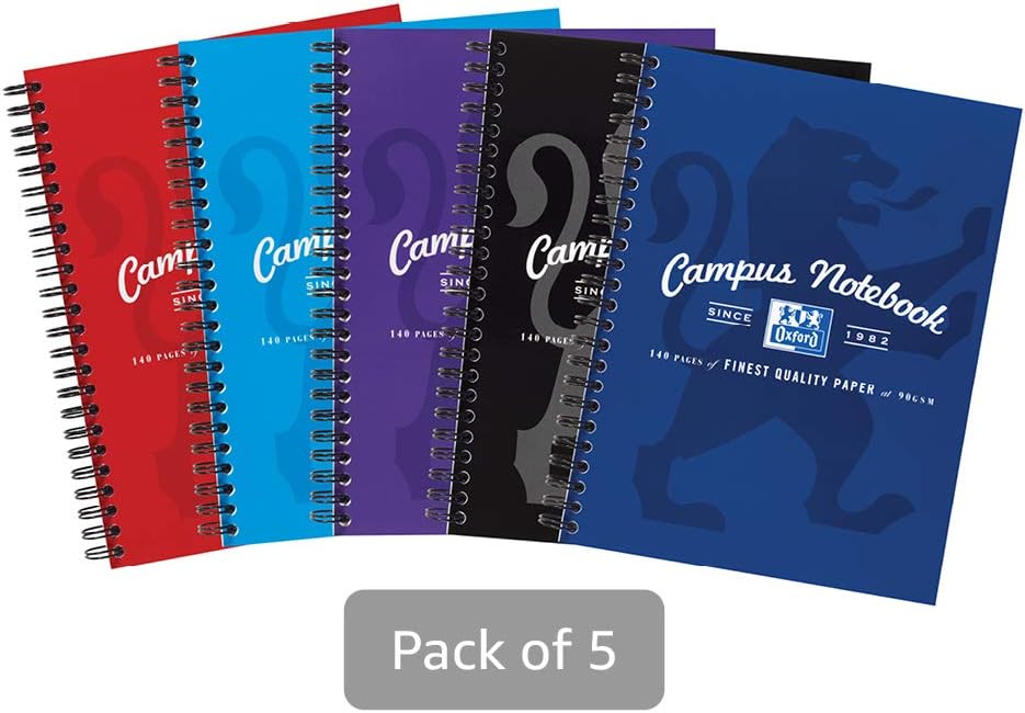 Amazon Com Oxford Campus A5 Wirebound Card Cover Notebook