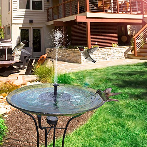 TOMONOLO Solar Fountain Pump for Bird Bath, 1.4W Free Standing Solar Powered Water Pump for Birdbath,Garden Pond Outdoor - Thumbnail 3