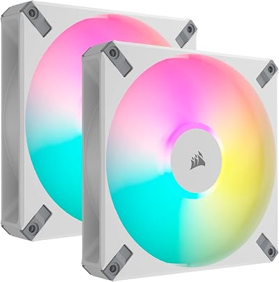 Corsair iCUE AF140 RGB Elite 14cm PWM Case Fans x2 8 ARGB LEDs FDM Bearing