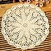 kilofly Crochet Cotton Lace Table Placemats Doilies Value Pack, 4pc, Beige, 10 inch