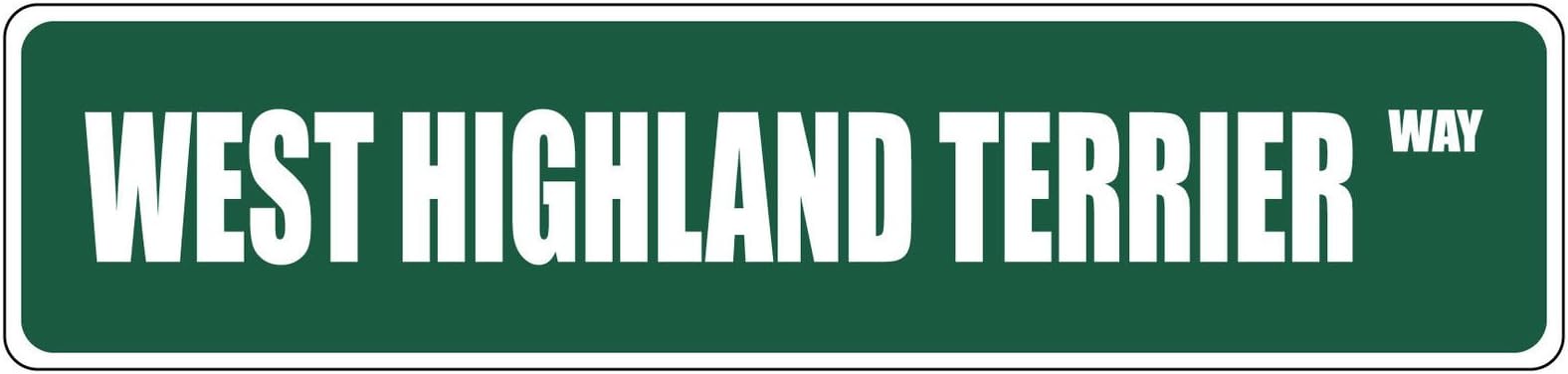 West Nighland Terrier Green Street Sign DECAL Sticker 8x2