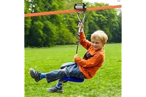 GIMPYN Zip Line Slackline Kit for Kids and Adults – 65ft Ninja Course Zipline with Pulley, Tree Protectors, 2-in-1 Backyard Outdoor Warrior Training Set