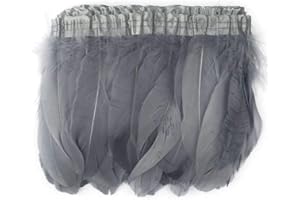 Sowder Duck Goose Feather Trim Fringe 2 Yards (Gray)