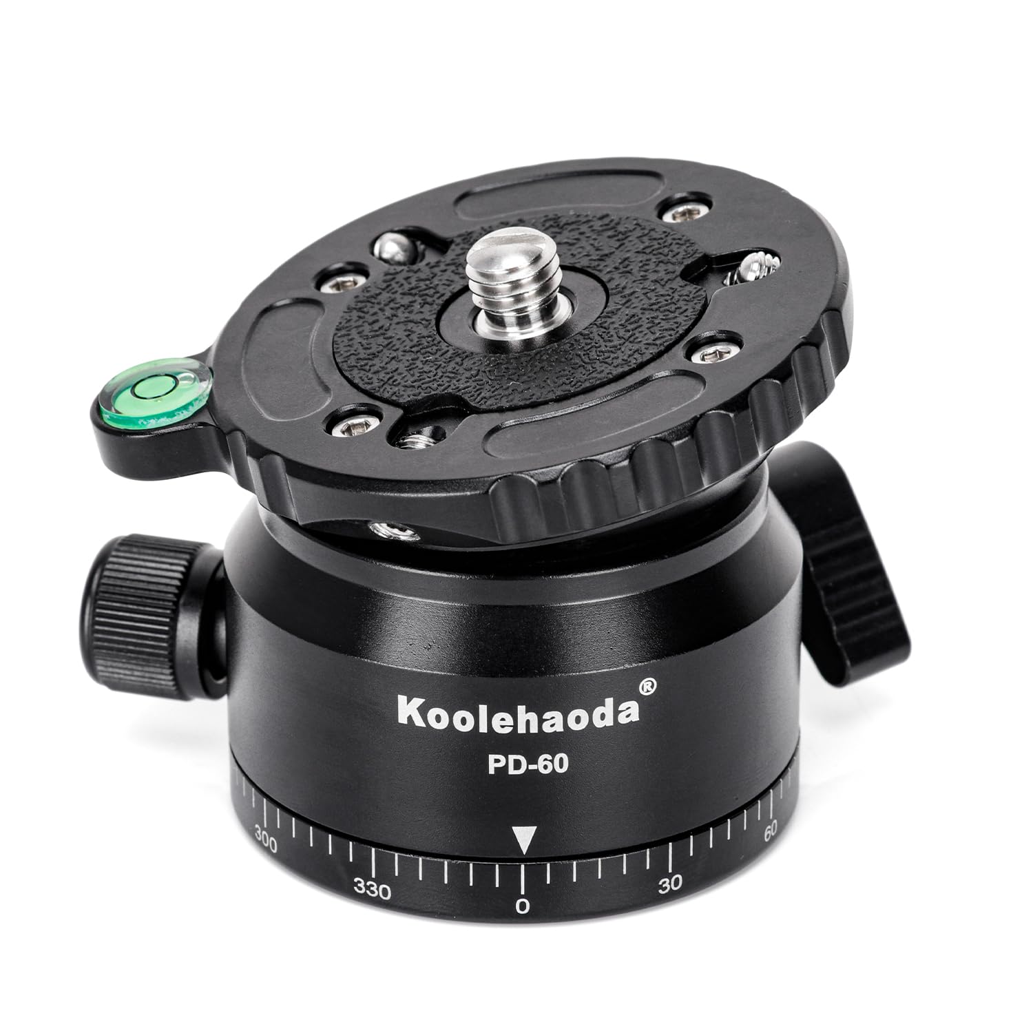 Koolehaoda PD-60 Tripod Leveling Base Camera Leveller,Inclination 15 °, with 3/8" Thread, Offset Bubble Level and 360° Panoramic Base for Video Head,Tripods & Monopods (PD-60)