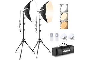 UBeesize Softbox Photography Lighting Kit, 20'' x 20'' Professional Softbox Lighting Kit with 85W 3000-7500K LED Bulbs, Studio Lights for Photography/Video Recording/Portraits Shooting/Live Streaming