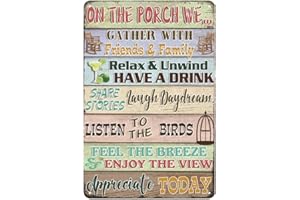 YOYI ART Funny Porch Patio Pool Signs for Outside - Vintage Metal Tin Signs for Pool, Outside, Patio, Deck, Beach, Backyard Wall Decor Accessories, 8 x 12 inch