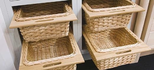 Buy Infinity Kitchenware Pull Out Wooden Wicker Basket For Modular