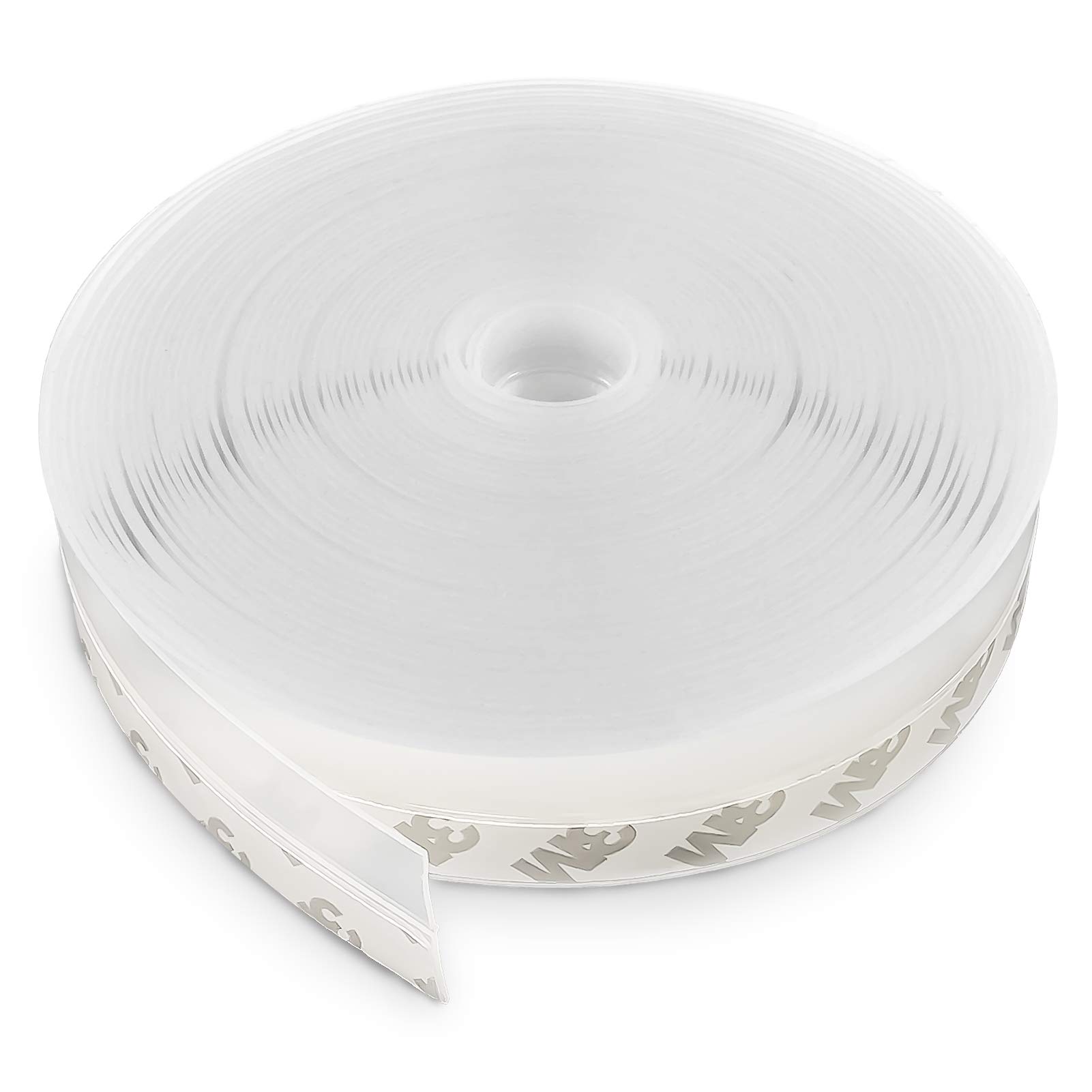 JEMESI Silicone Seal Door Strip, 10M(W: 25MM) Weather Stripping for Gaps of House, Glass Shower, Window, Door, Transparent