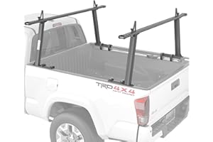 AA-Racks Model APX25 Compatible Tacoma 2005-On Extendable Aluminum Pick-Up Truck Ladder Rack (No Drilling Required) - Sandy Black