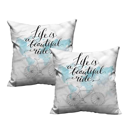 Amazon Com Etienne Aigner Brown Pillow Cases 16 X16 Bicycle