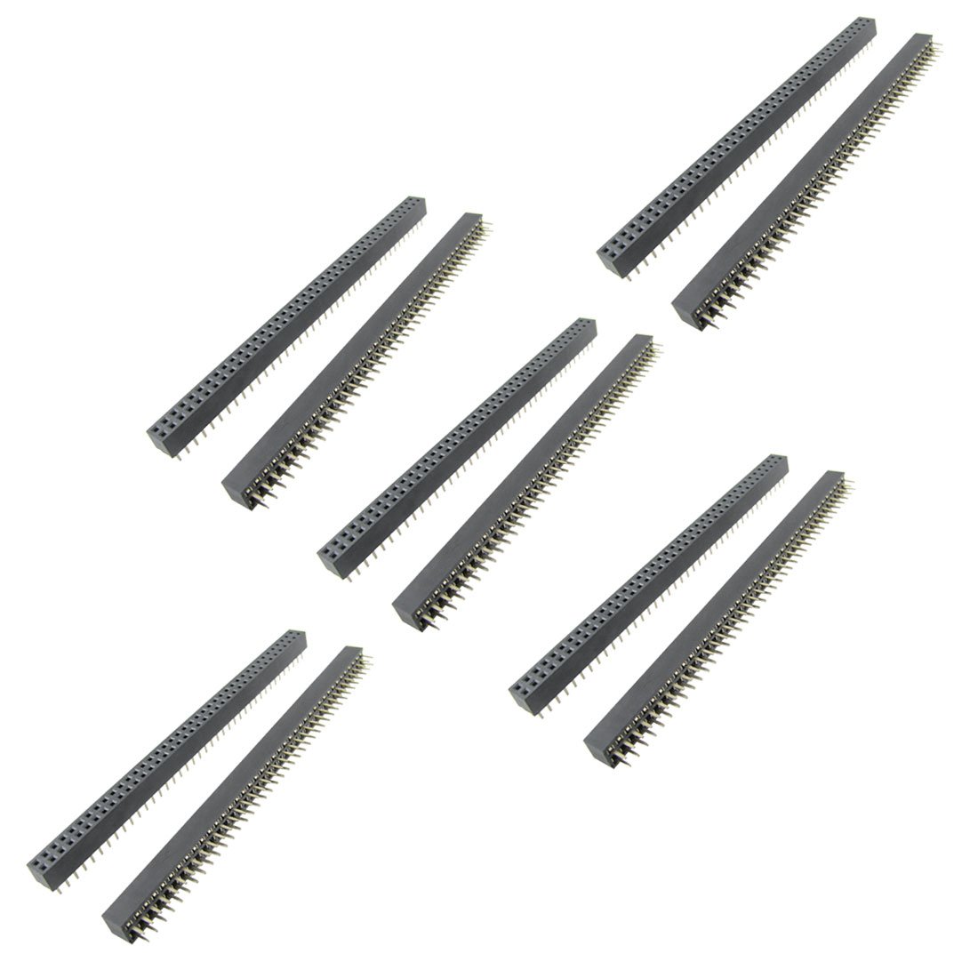 sourcing map 10 Pcs 2x40 Pin 2.0mm Pitch Double Row Female Headers Strip
