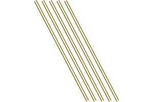 Heyiarbeit 5pcs Brass Solid Round Rod Lathe Bar Stock 1/8 Inch in Diameter 6 Inch in Length for DIY Craft Tool RC Helicopter Airplane