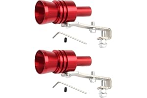 URBEST Aluminum Alloy Universal Turbo Sound Exhaust Muffler Pipe Whistle Car Roar Maker 2pcs (Red, XL)