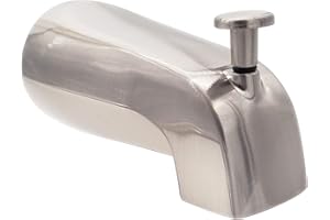 Westbrass E531D-1F-07 5-1/4" Reach Wall Mount Tub Spout with Front Diverter, Satin Nickel
