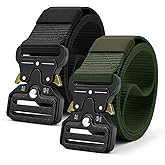 DOOPAI Tactical Belt for Men, 3Pack Military Nylon Web with Heavy Duty Quick Release Metal Buckle