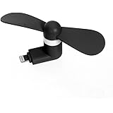 Pandawell 8-pin Lighting Mobile Phone Fan Portable Dock Cool Cooler Rotating Fan for Apple iPhone 6S / 6S Plus / iPhone 6 / 6 Plus / iPhone SE / 5S (Black)