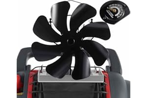 VODA Wood Stove Fan 8 Blades Heat Powered Activated Thermal Fans (Bracket Included), Non Electric Fireplace Fan Thermo Fan for Wood Burning Stoves/Buddy Heater
