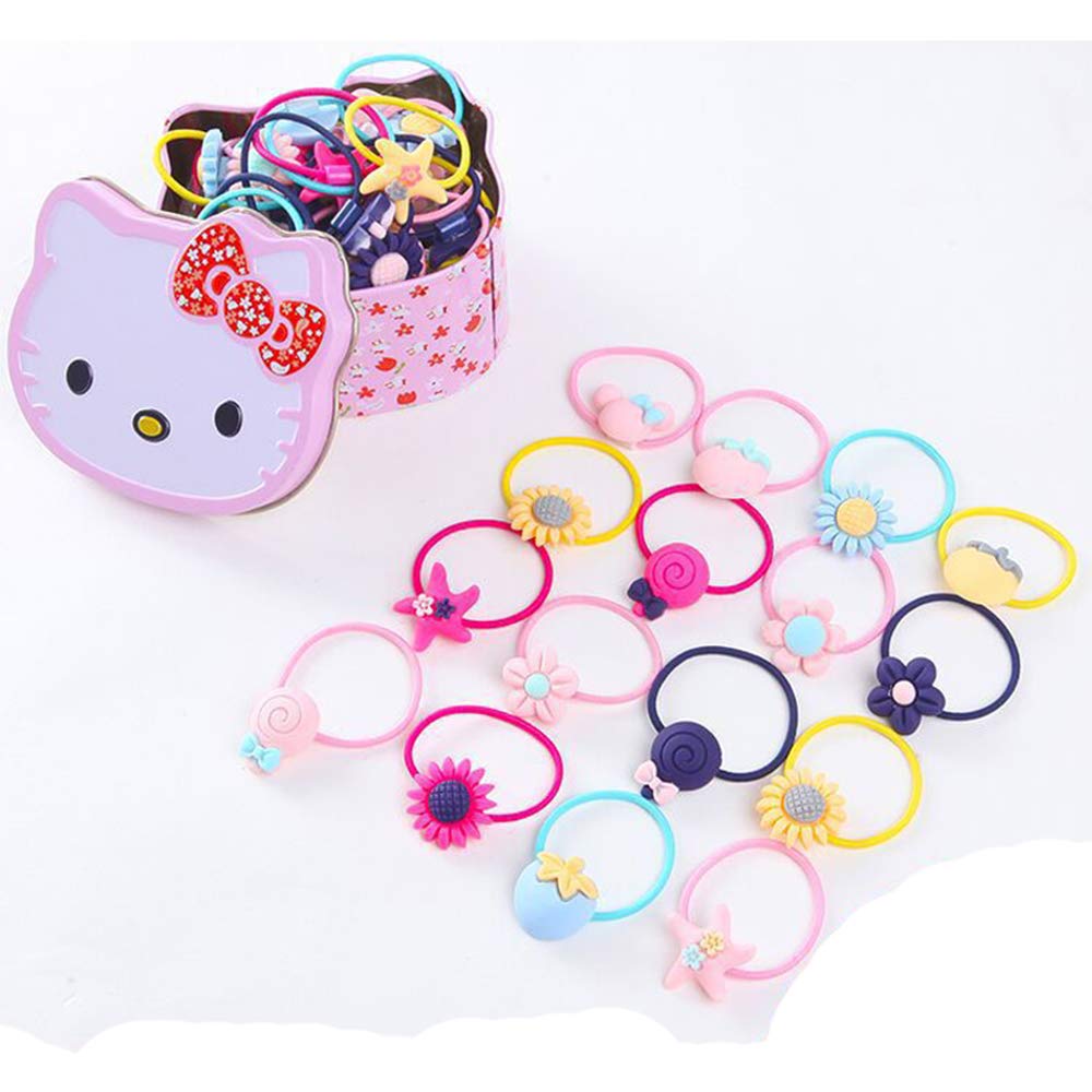 Amazon Com 40pcs Elastic Cartoon Design Hair Rope Rubber Hair
