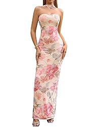 HTZMO Women Elegant Summer Bodycon Maxi Dress