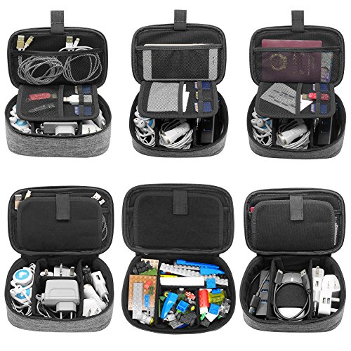 sisma Universal Travel Case Electronics Organizer Carrying Bag for Small Electronics and Accessories, Black 1000D Fabrics SCB17092B-OB - Thumbnail 5