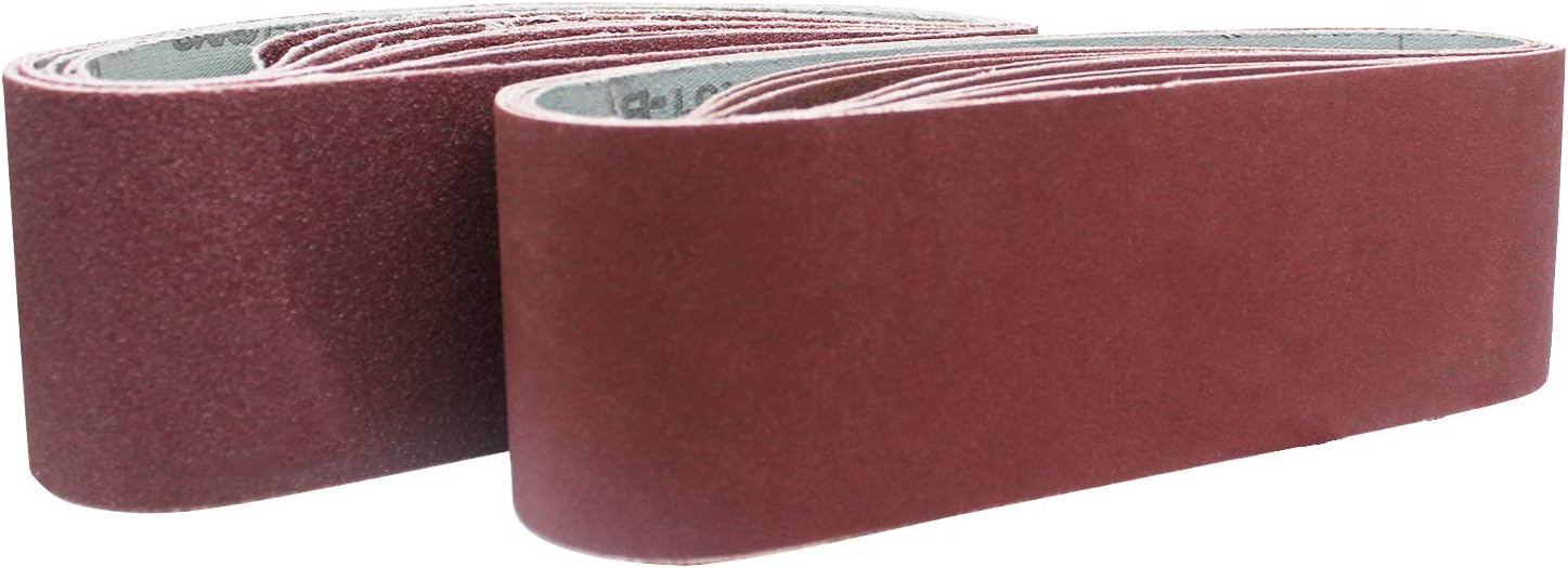 KALIM 4x36-Inch Sanding Belt, 12 Pack (2 Each of 60, 80, 120, 180, 240, 400 Grits) Aluminum Oxide Belt, Premium Sandpaper for Portable Belt Sander, Woodworking, Metal Polishing - - 