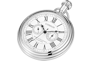 DENTILY Vintage Copper Train London Design Hand Winding Mechanical Pocket Watch Mens Watches