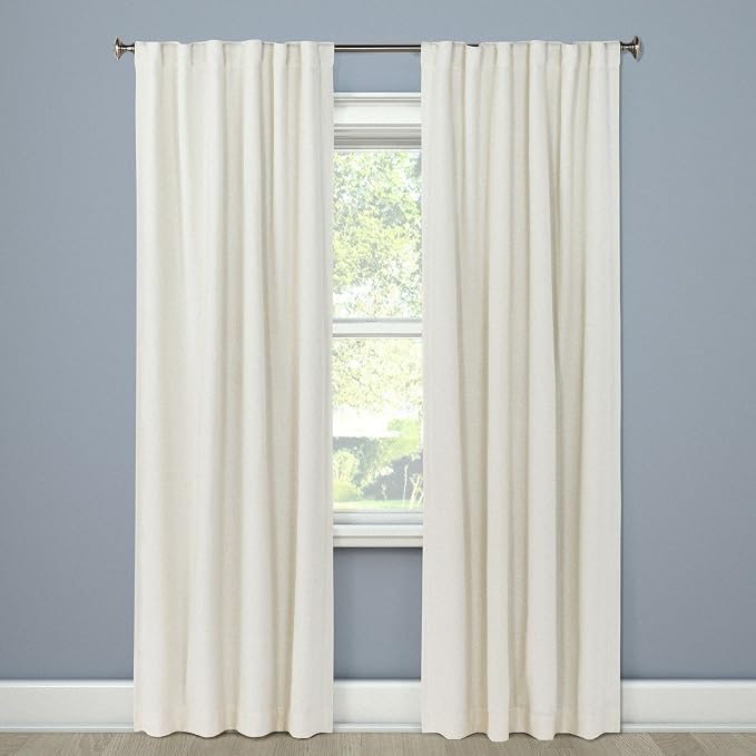 Amazon.com: threshold Blackout Curtain Panels, Sour Cream - 84 x 50
