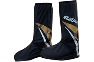 RINJOY Waterproof Rain Boots Shoe Covers for Men Women Non-Slip with Zipper Foldable Rainproof Outdoor Protective Gear