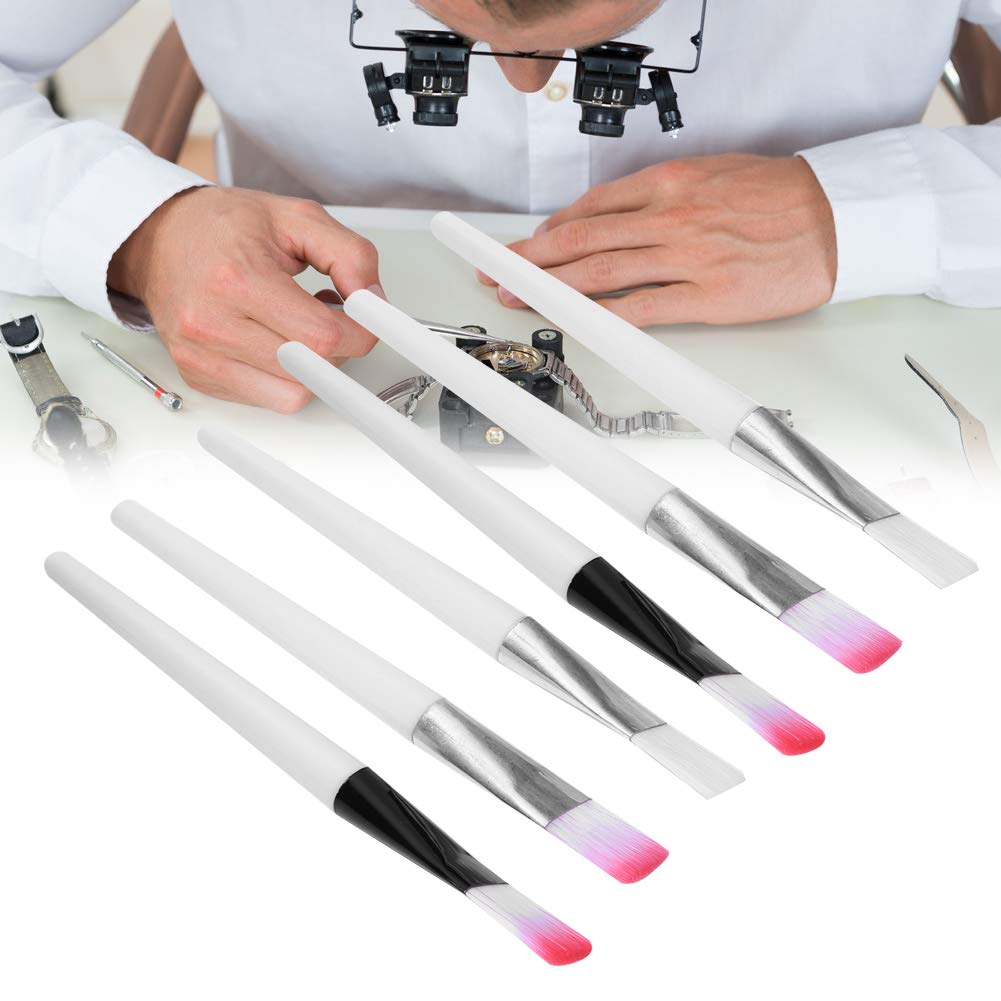 Watch Cleaning Brush Set,Watch Small Parts Cleaning Brush Set, 6pcs Watch Repair Maintenance Clean Brushes, Small Portable Brushes Deep Detail Scrubber Cleaner Tool