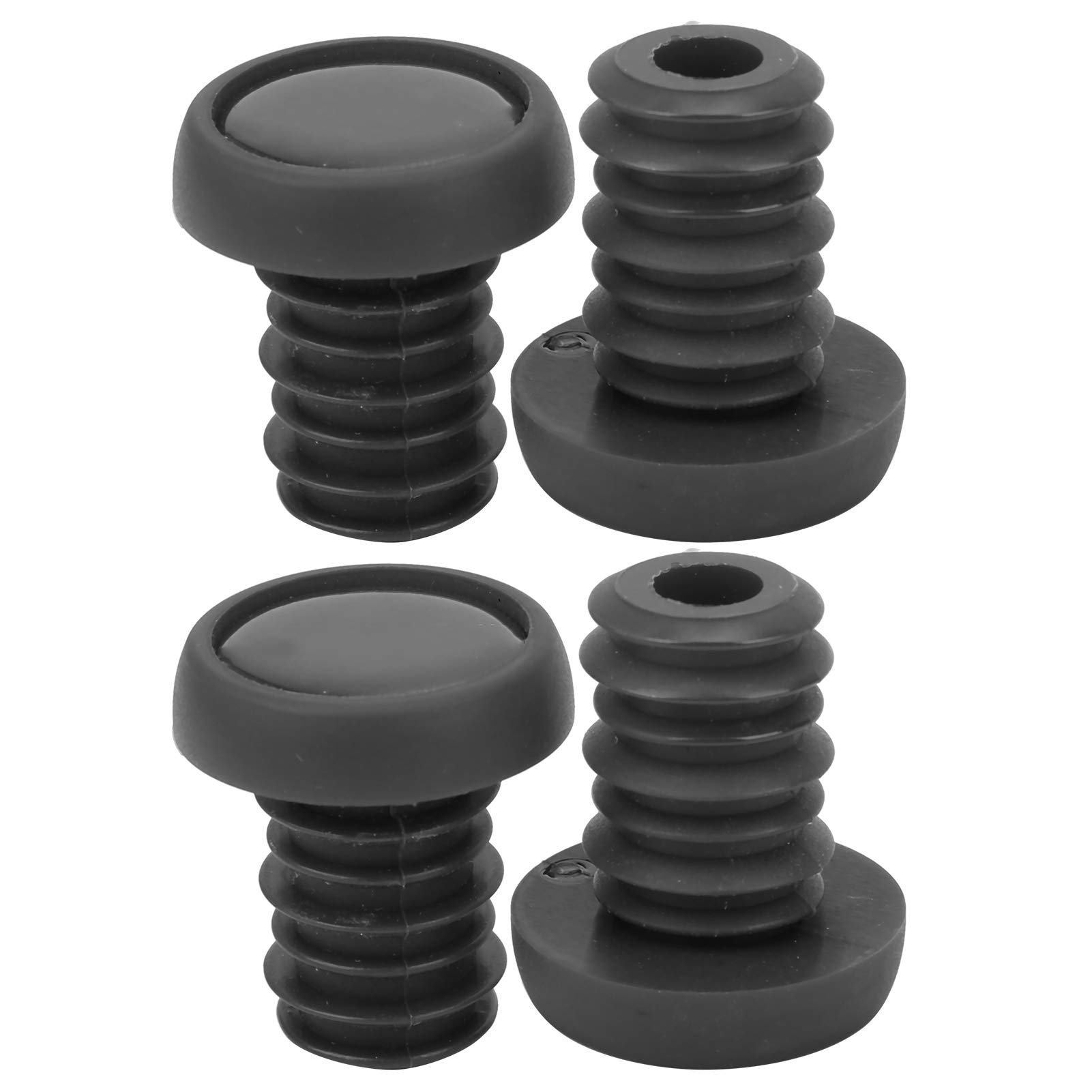 Alomejor Bike Bar Ends Plug Bicycle Handlebar Ends Cap Rubber Ends Plug for Bicycle Mountain Bike Road Bike Cycling Accessory(black)