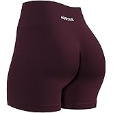 AUROLA Power Workout Shorts for Women Tummy Control Squat Proof Ribbed Thick Seamless Scrunch Active Short