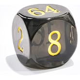 Big Translucent Backgammon Doubling Cube Dice 30MM, Large Backgammon Doubling Number Dice 1 3/16", Translucent Smoke