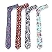 AUSKY 4 Packs Skinny Neckties for Men Boys, 2.35'' Wide Slim Ties in Different Textured Style Mixed set